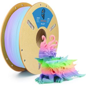 Goto Guard Matte Rainbow PLA Filament Multicolor, Gradient Rainbow PLA Filament 1.75mm, Color Changing PLA with Pink Green Blue Purple, 3D Printing Filament for Most 3D Printer 1KG(2.2lbs)/Spool