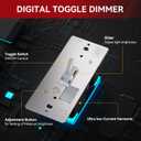AIDA Toggle Slide Dimmer Switch for Dimmable LED Light/CFL/Incandescent 600 Watt max, Single-Pole or 3-Way, Rocker On/Off Wall Switch with Dimmer Slider, Wall Plate NOT Included, UL, White, 1 Pack