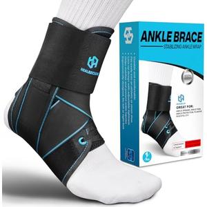 Healrecux Lace Up Ankle Brace for Women Men, Ankle Support for Sprained Ankle, Plantar Fasciitis Brace Stabilizer Wrap for Basketball, Volleyball, Sports, Injury Recovery, S