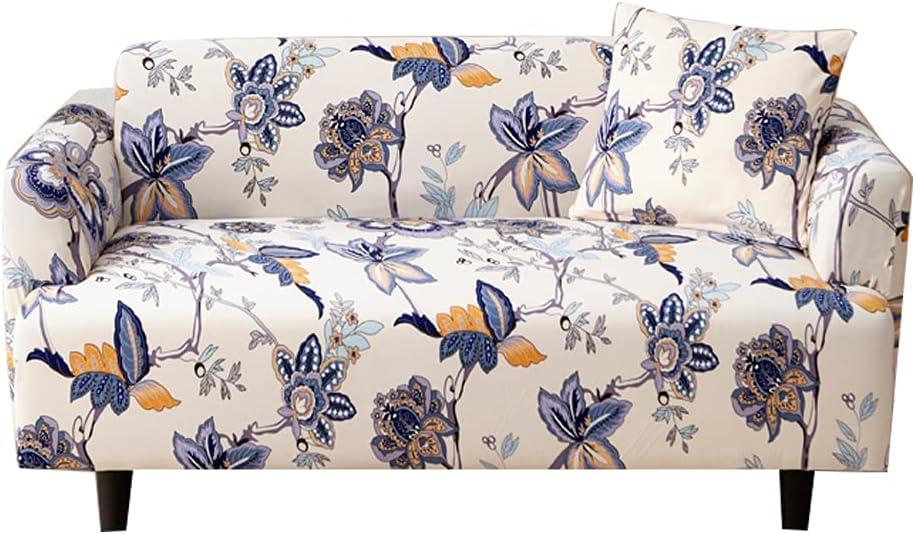 HOOBUY Printed Sofa Cover Stretch Couch Covers Sofa Slipcovers for 3 Cushion Couch with Two Free Pillow Case (US-YMR, 3 Seater/Large 2 Seater)
