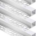 Plaster-in LED Channel for Drywall, 3.3ft/1M 4Pack LED Aluminium Channel with Milky Diffuser, Trimless Recessed Single-Sided Profile Fits 1–13mm LED Strips for Wall Edge, Ceiling & Stair Lighting