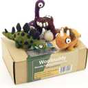 Woolbuddy Needle Felting Kit - Felted Dinosaurs for Beginners, Adults & Kids, Includes Wool, Pad, 4 Needles, and Instructions