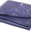 4 Mil Heavy Duty (11-1/2 Ft x 11-1/2 Ft.) Industrial Grade Waterproof Car Auto Motorcycle Tarp Tent Garage Shop Barn Tight Weave & Lamination