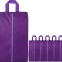 6pcs Portable Shoe Organizer, Travel Pouches with Zipper, Golf Shoe Bags, Clothes Bags, Soccer Cleats Bag Shoe Pouch for Gym, Waterproof, Odor-Resistant (Purple)