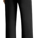 DLOODA Womens Dress Work Pants Wide Leg Business Casual Slacks Stretchy High Waist Comfy Trousers with Pocket (Black, XL)