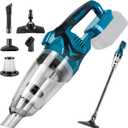 Cordless Vacuum Cleaner Compatible with Makita Battery,Wireless Handheld Vacuum Cleaner for Home, Boat, Workshop, Pet Hair, Furniture Cleaning(Tool Only No Battery) (Blue/Black)