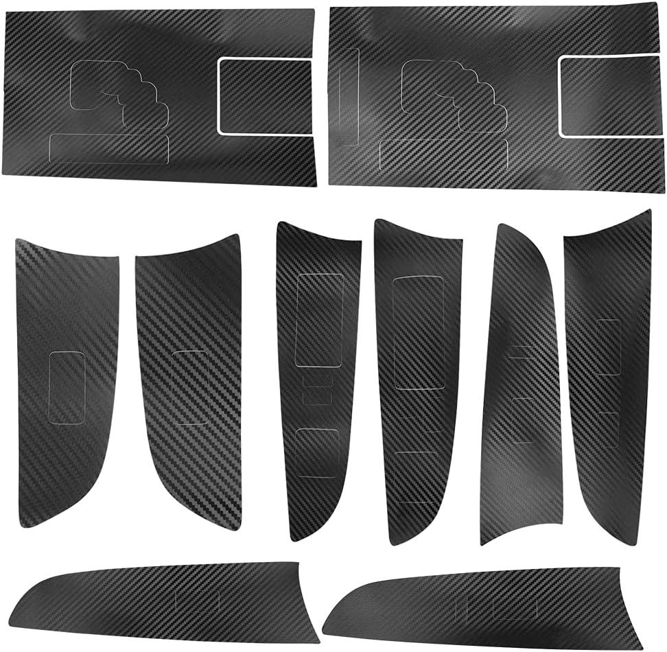 CULMKARI Black Carbon Fiber Stickers Cover Trim Compatible with 2006-2012 Lexus IS250 300 350 Gear Shift Box Panel Door Handle