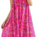 YESNO Summer Dresses for Women Casual Boho Floral Sundresses Sleeveless Scoop Neck Beach Tank Dresses EVS (Pink, M)