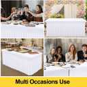 Smiry Spandex Tablecloth, Elastic Fitted Stretch Tablecloth for 6FT Rectangle Tables, Waterproof Washable Table Cover Skirt for Outdoor, Wedding, Banquet & Parties (White, 72Lx30Wx30H Inch)