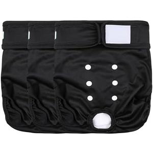 wegreeco Washable Female Dog Diapers Highly Absorbent Reusable Diapers for Dog in Heat Dog Period Diapers, 3 Pack (Black,Large) wegreeco Washable Female Dog Diapers Highly Absorbent Reusable Diapers for Dog in Heat Dog Period Diapers, 3 Pack (Black,Large)