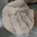 Outdoor Wicker Egg Chair with Cushion, Patio Lounge Chair, Beige, 35"