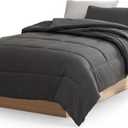 UGG Twin/XL Twin Comforter Set with 1 Pillow Sham, Lightweight Down Alternative Blanket, All Season, Washable & Hypoallergenic Bedding Set for College Apartment, Dorm Essential, Charcoal Grey (Lenora)