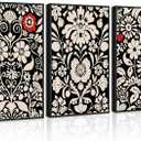 3Pcs Scandinavian Plant Wall Art Norwegian Folk Art Wall Decor Pictures Nordic Botanical Canvas Poster Prints for Gallery Living Room Cafe Modern Home Decorations Unframed (16x24in poster)