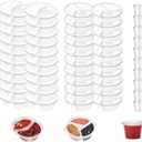 50 Pcs Snack Containers with Lids,Double Compartment Condiment Container,3 Compartment Sauce Container Transparent Plastic Dipping Containers for Snacks,Sauces,Travel, Sampling, and Outdoor Meals