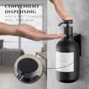 Shower Shampoo Dispenser Wall Mounted 3 Refillable 16.9 oz Black Bottles with Stainless Steel Pumps & No-Drill Adhesive Holders Soap Dispenser Set for Bathroom (3 X Black)