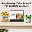 Ktmeor Crochet Kit for Beginners, Sunflower Crochet Starter Kit with Step-by-Step Video Tutorials, 40% Extra Practice Yarn