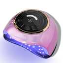 UV LED Nail Lamp, 288W Professional Nail Dryer for Gel Polish, 63 LED Beads Automatic Sensor Nail Curing Lamp with 4 Timer for Woman Girl Salon at Home (Pink-corded)