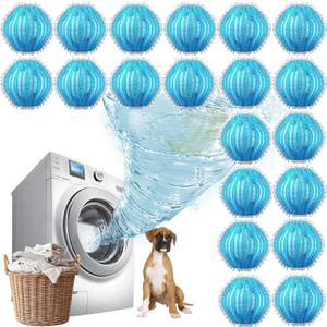 20PCS Pet Hair Remover for Laundry, Reusable Lint Catcher for Washing Machine, Effective Cat Dog Laundry Pet Hair Catcher for Clothes, Sheets, Towels, Fleece Blankets, They Dont Damage Fabric (Blue)