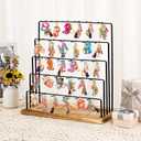 DGWJSU Earring Display Stands for Selling, Earring Rack Display Holder Stand, Jewelry Display for Selling Earring Cards, Bracelets, Hair Accessories, Rings, Necklaces (Rustic Brown, Common Size)