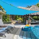 COOLBOYS 20' x 20' Sun Shade Sail Rectangle Turquoise Blue UV Block Outdoor Shade Canopy Sunshade for Patio Lawn Garden Carport Backyard Deck Pergola