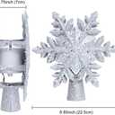 AerWo Christmas Tree Topper Lighted Snowflake Tree Topper with Magic Rotating Snowflake Projector, 3D Glitter Projector Xmas Tree Topper for Christmas Tree Decorations