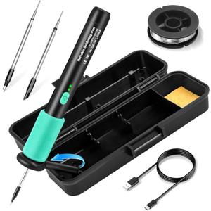 Cordless Soldering Iron, USB Portable Wireless Electric Soldering, 1100mAh Rechargeable Battery, 3 Temperature Adjustment for Home Appliance Repair, DIY