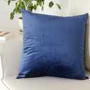 Artcest Set of 2, Cozy Solid Velvet Throw Pillow Case, Decorative Couch Cushion Cover, Soft Sofa Euro Sham with Zipper Hidden, 16"x16" (Royal Blue)