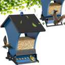 Wildpark Squirrel Proof Bird Feeders for Outdoors, 5LB Metal Hanging Feeders, Large Wild Feeders for Cardinals, Chickadees, Durable Backyard Feeders -One in Blue