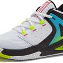 AND1 Girls & Boys Basketball Shoes Kids, Boys High Top Sneakers, Youth Basketball Boys Shoes Size 1 to 7 Little and Big Kid (White/Black Trim/Yellow)