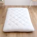 TEIJIN Japanese Futon Mattress, 100% Polyester, Foldable & Portable Floor Lounger Bed, Roll Up Sleeping Pad, Shikibuton (Twin, Regular)