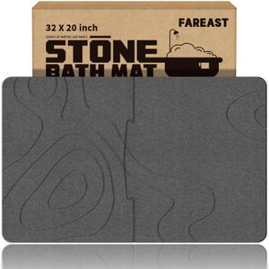 32 * 20 Stone Bath Mat Extra Large Diatomaceous Earth Non-Slip Shower Mat Quick Drying Diatomite Bath Stone Mats for Bathroom