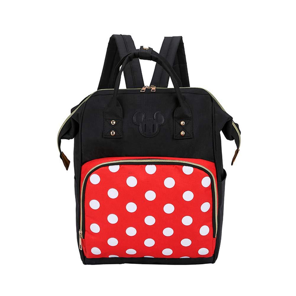 Exttlliy Baby Diaper Bag Backpack, Large Capacity Waterproof Multi-Function Fashion Polka Dots Travel Bag Pack, Nursing Bag(A)