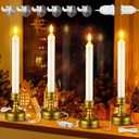 Enhon 4 Pack Christmas Electric Candles with Connectable Plug, Holiday Night Light Window Lights for Window Table Indoor Holiday Decoration