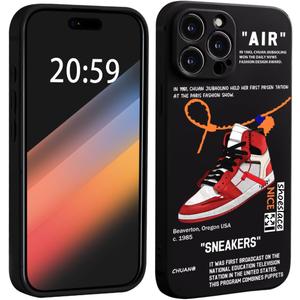 Cool Basketball Sports Sneaker Phone Case for iPhone 16 Pro Case for Boys Men Shockproof Street Designer Aesthetic Compatible with iPhone 16 Pro (Air Red TPU)