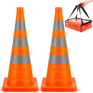 2 Pack 36In Collapsible Traffic Safety Cones with Reflective Collar