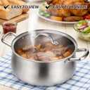 Tifanso Stainless Steel Stock Pot - 8 Quart 3Ply Heavy Duty Large Induction Cooking Pot with Lid for Pasta, Soup, Spaghetti, Nonstick Deep Stockpot, Kitchen Cookware for Stew, Simmer, Canning, Boiling
