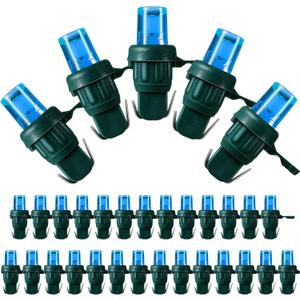 LED 5 mm Christmas String Lights Replacement Bulbs LED Wide Angle Wire Light Set Indoor Outdoor Home Decor Festival Decorations for Xmas Tree Lights(Blue Bulb,120 Count) (Green Base with Blue Bulb)