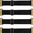 4 Pack E-Track Bungee Tie-Down Straps, 12"-22" Length Adjustable 2" Width Black Bungee Straps, Secure Tools/Cargo to Walls for Trucks, Enclosed Trailers, Vans, Warehouses, Garages, Workshops