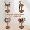 Wooden Rotating Scissor Holder,12-Slot Shear Holder with 360 Swivel Base ,Perfect for Sewing ,Quilting , Crafts,Stylists &Hairdressers