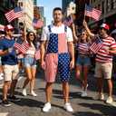 GYQMBT Unisex American Flag Overalls,4th of July Outfit Romper Bib Shorts,Jumpsuits Coveralls, Medium