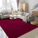Soft Rugs for Living Room 4x6 Wine Red , Minimalist Area Rug for Bedroom Nursery Dining Table Dorm, Throw Rugs for Men Boys Girls Kids Room Indoor Floor Carpets
