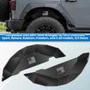 Aluminum Rear Inner Fender Liner Compatible with 2007-2018 Wrangler JK JKU, US Flag Pattern, Great Fitting&Easy to Install, JK Accessories, Black 2PCS