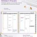 2 x 2026 Planner, Weekly and Monthly Calendar Planner from January 2026 - December 2026, 8.5" x 11" Hardcover Leather Hourly Appointment Book with Tabs, Spiral Daily Planners for College School Work Home, Purple (A4)