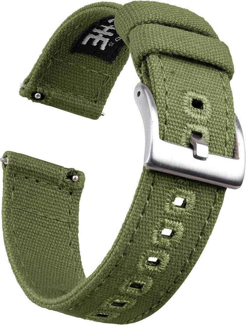 Ritche Christmas Gift 20mm Vintage Canvas Wristbands Watch Bands Replacement Quick Release Watch Straps for Men, White Elephant Gifts, Stocking Stuffers for Men, Father's Day gifts
