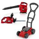 Arrowbash 3-in-1 Kids Gardening Toy Set, Toy Leaf Blower & Hedge Trimmer & Kids Push Lawn Mower with Realistic Sound, Outdoor Backyard Play Educational Learning Birthday Summer Gift for 3-8 Boys Girls