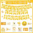 Breling 46 Pcs Childhood Cancer Awareness Month Decorations Including Banner Hanging Swirls Wall Decor Holiday Celebrating Events for Festival Supplies