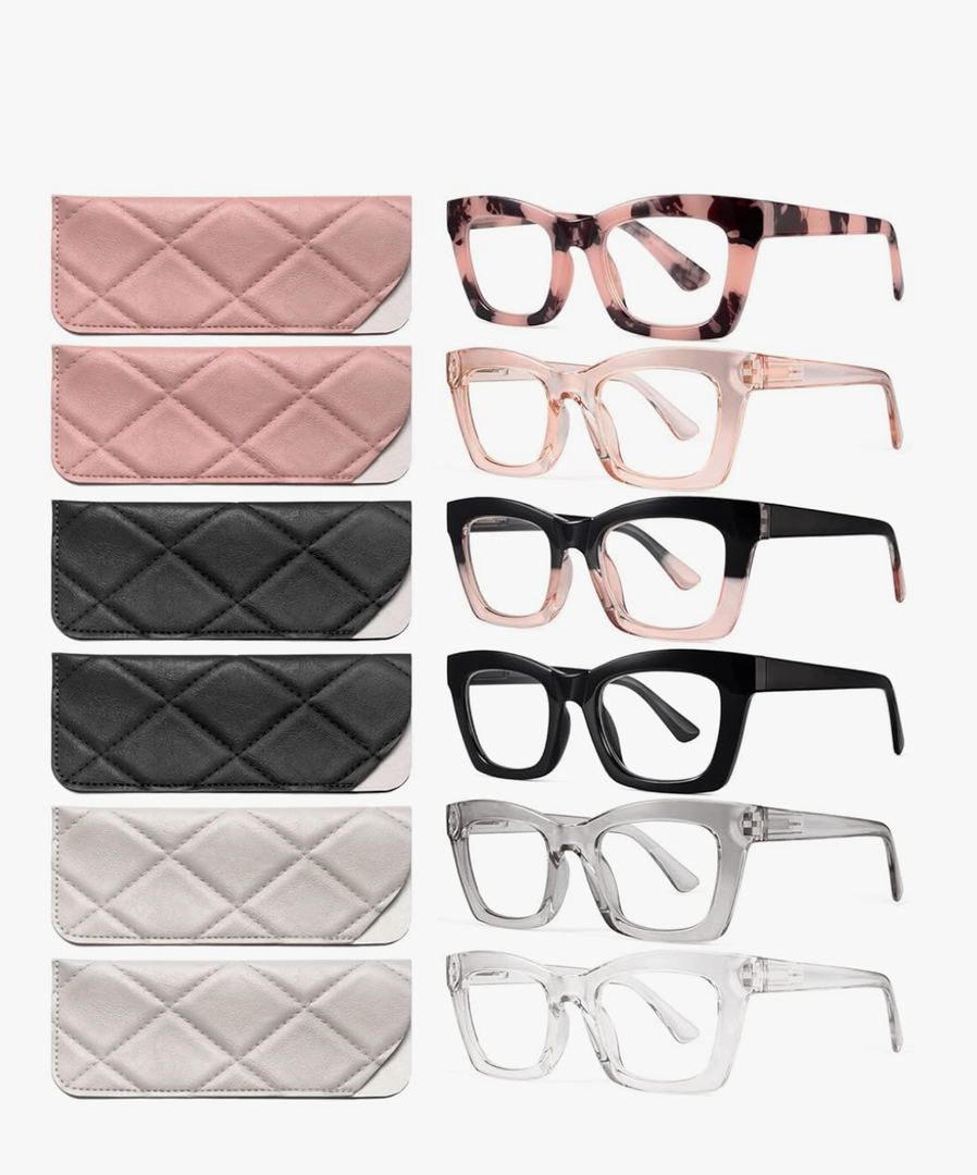 CCVOO Stylish Reading Glasses for Women, Eyeglasses, Blue Light Readers for Women, Computer Eye Glasses, Cheaters(1.75)