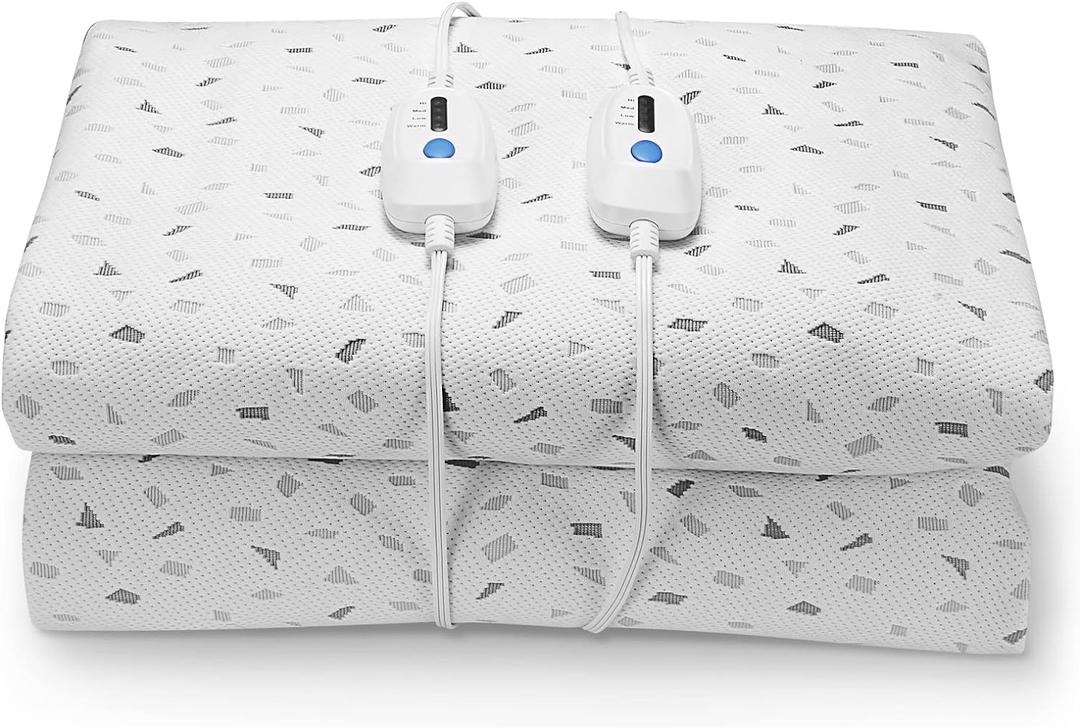 Heated Mattress Pad Queen Size 60" x 80", Electric Underblanket Mattress Cover Bed Warmer Fit up to 15" Deep Pocket, Dual Control with 4 Heat Settings, Auto Off & Fast Heating & Machine Washable
