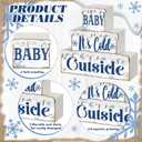 3 Pcs Winter Let It Snow Tiered Tray Decor Table Sign Winter Theme Wood Decorations Centerpiece Decor for Party Gift Desk(Snow Style)