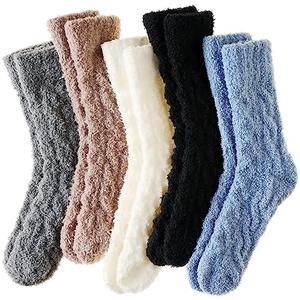 Velice Womens Fuzzy Socks Soft Cozy Fluffy Slipper Winter Warm Plush Sleeping Christmas Socks 5 Pairs